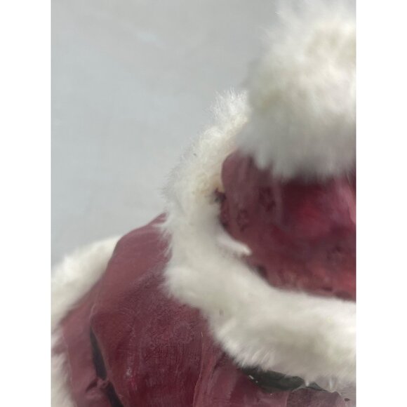 Christmas Santa figurine lantern bear toys staff foe fur red white 5.5" READ - Picture 7 of 8